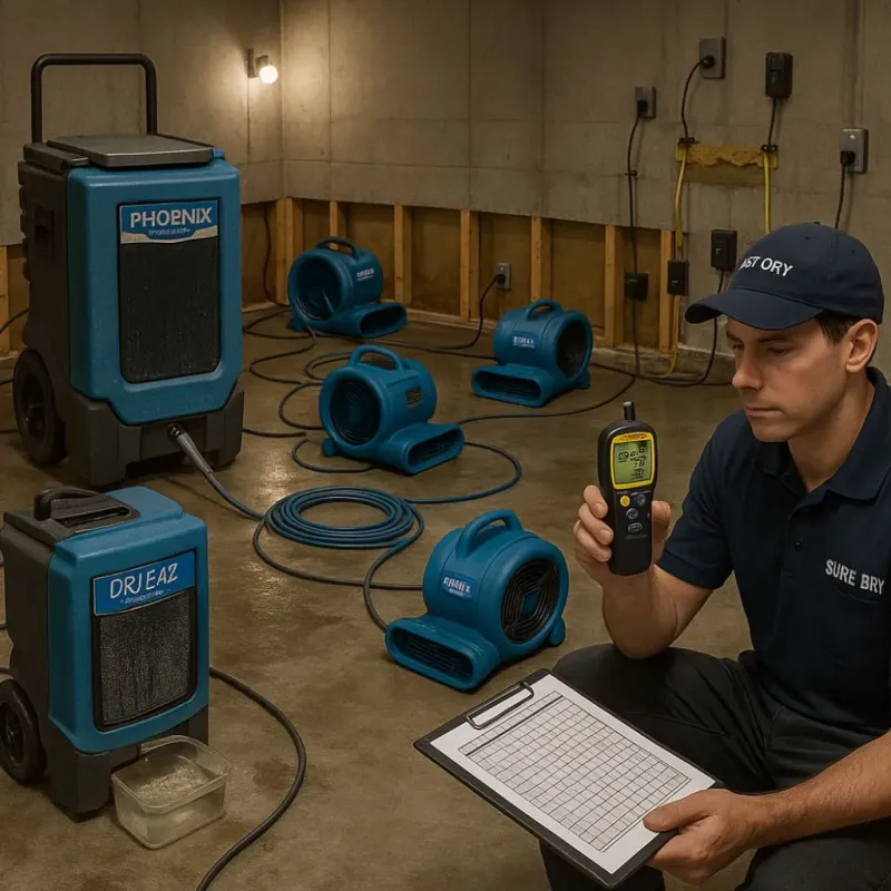 Structural Drying and Dehumidification process in Cambridge, MD